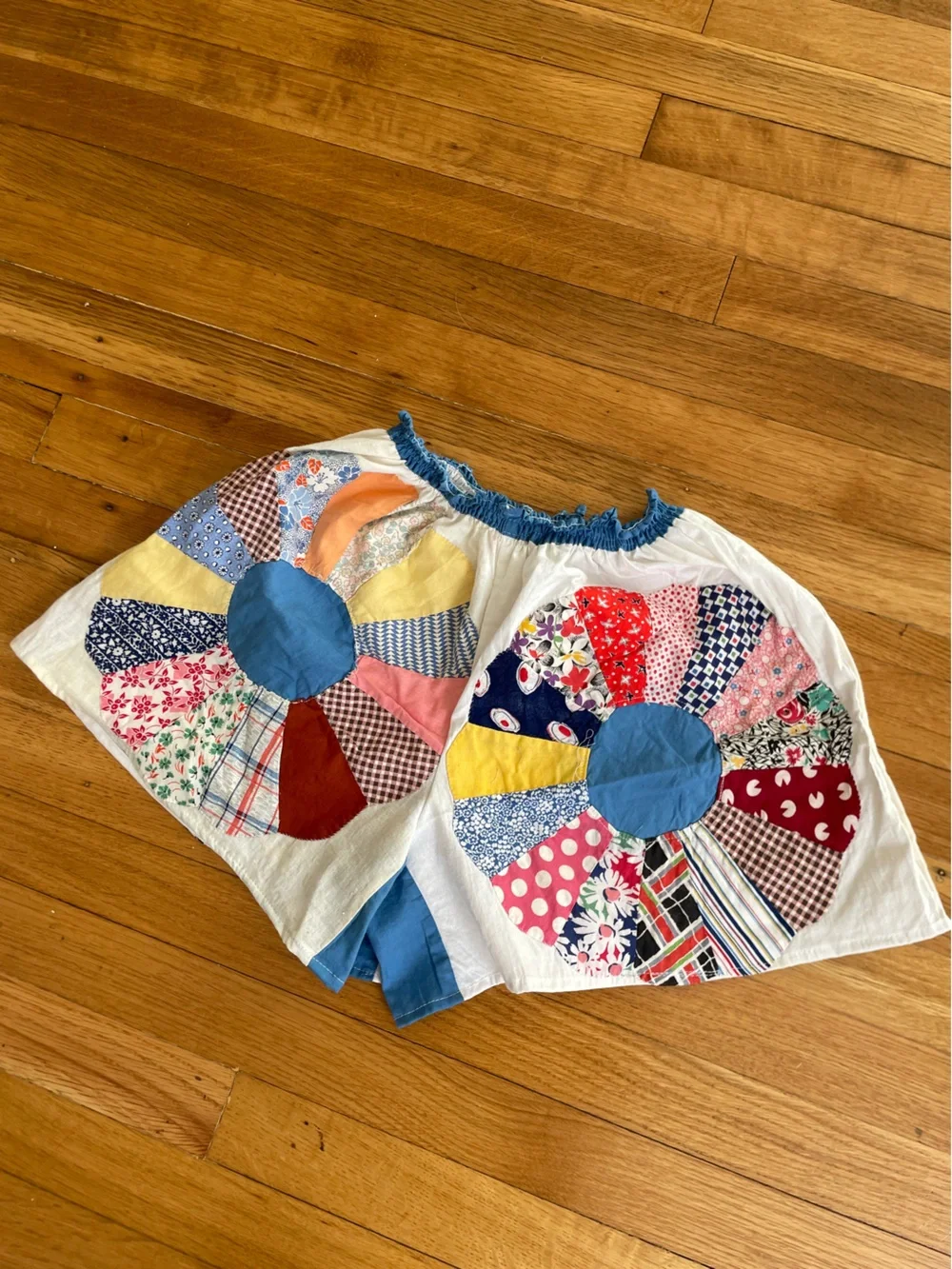 Handmade Quilted Flower Shorts - Picture 1 of 6